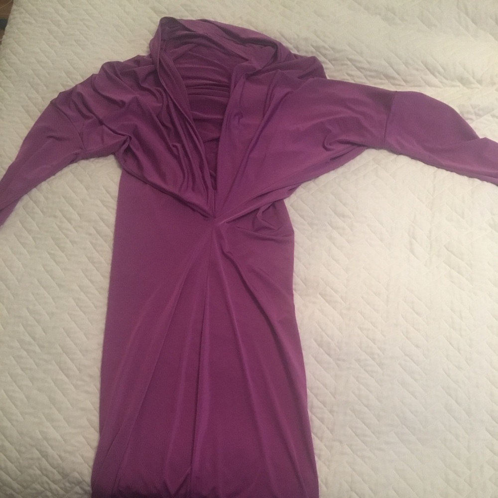 Bodycon draped shoulder/collar dress